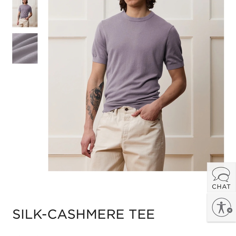 Todd Snyder Silk-Cashmere Tee in Lavender